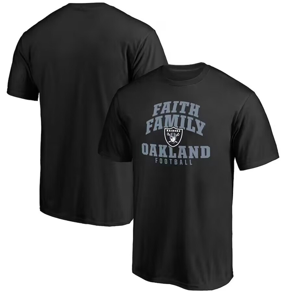 Men's Las Vegas Raiders Black Faith Family T-Shirt Men's Las Vegas Raiders Black Faith Family T-Shirt